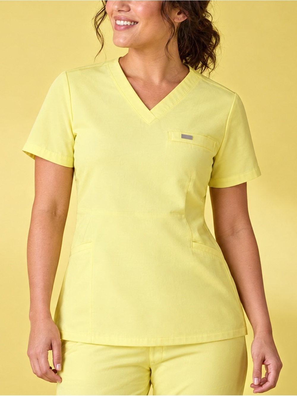 FIGS Sunlight Yellow Catarina Scrub Top Size Extra Small Regular